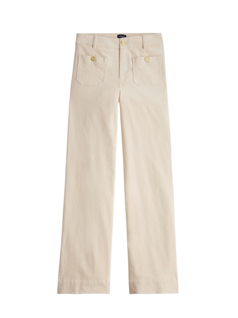 J.Crew Factory Corduroy Lizzie Patch Pocket Pant In Ecru